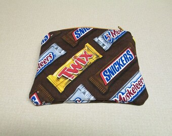 Candy bar coin purse, Candy bar change purse, Novelty coin purse, Fabric zippered pouch