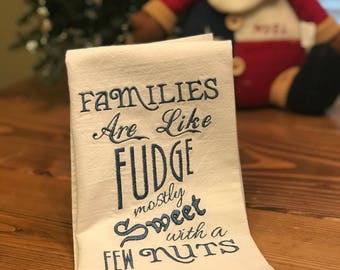 Embroidered Flour Sack Kitchen Towel