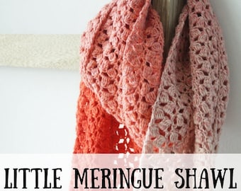 Crochet pattern shawl Scheepjes Whirl, The Little Meringue shawl, crochet pattern shawl, crochet pattern yarn cake, shawl crochet pattern