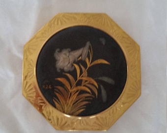 Vintage Damascene Powder Compact