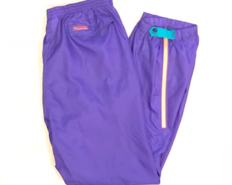 purple windbreaker pants