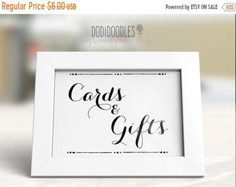 70% OFF THRU 6/23 ONLY 5x7 Wedding Cards and Gifts Sign, Printable Art, cards and gifts table sign, calligraphy wedding sign, dodidoodles