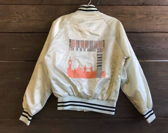 Vintage 80s WCNA-16 Satin Bomber Jacket