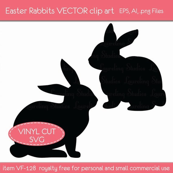 Download Items similar to royalty free vector Easter rabbit clip ...