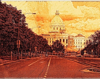 St Paul MN State Capital, digital fine art photo, wall art, home decor, Minnesota art, office art, local interest, st paul, nostalgia, urban