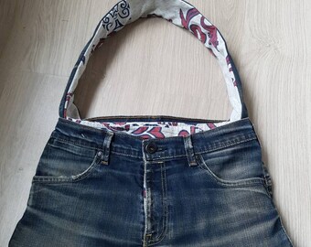 Recycled denim tote bag