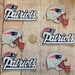 Handmade Iron On Appliques New England Patriots Logo Cotton Fabric 6 Piece Set