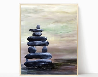 Zen Rock Cairn Printable Art