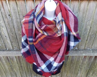 Red / Navy Blue / Tan Plaid