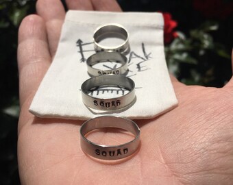 Freaky Little Personalized Stamped Ring in Sterling Silver