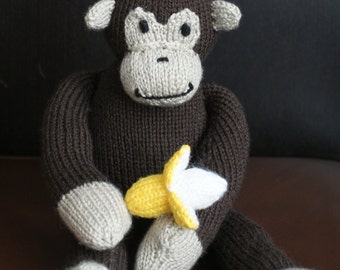 Hand made handknitted monkey toy
