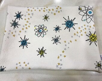 Atomic Starburst Barkcloth Mid Century Pillow Cover - Premium Reproduction Fabric - Lumbar pillow covers