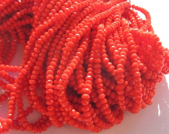 10 flattened (142) 3 mm faceted round glass beads