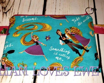 Zipper cosmetic bag, notions bag, wallet, pencil pouch. Tangled cosmetic bag/notions bag. Knitting, crochet, notions, cosmetics, pencils