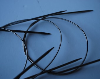 3 Circular Knitting Needles metal
