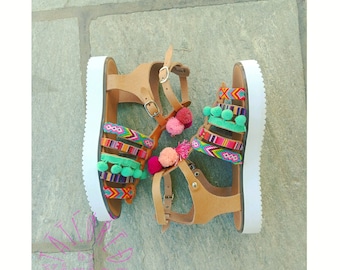 Bohemian Spartan leather sandals