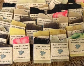 4 pack sampler of all natural homemade soap (custom labels on request)