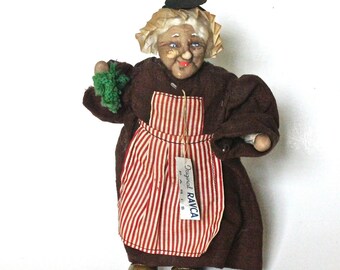 Vintage Bernard Ravca of Paris Peasant Woman Stockinette Doll, 1938/Folk Doll/Collectible Doll