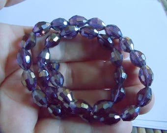 Clear faceted AB oval 10 X 8 MM.