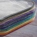 Hemp Wipes Organic Baby Wipes 12 cloth wipes Hemp Organic Cotton Fleece Reusable Wipes 8.5''x8.0'' Rainbow Wipes - you pick thread colors