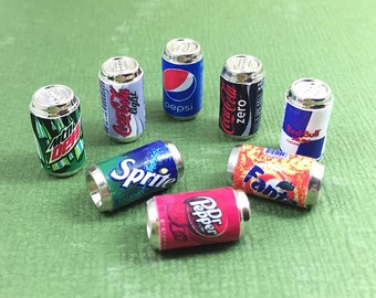 Miniature Mix Cans,Miniature Can, Miniature Coke Can,Miniature Beverage ,Miniature drink,Dolls house Food,Miniature Food,Gifts idea