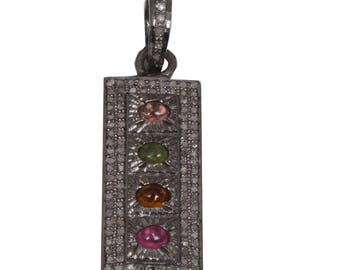 Diamond Pendant, Pendant , Ruby Pendant, 92.5 Sterling Silver Pendant