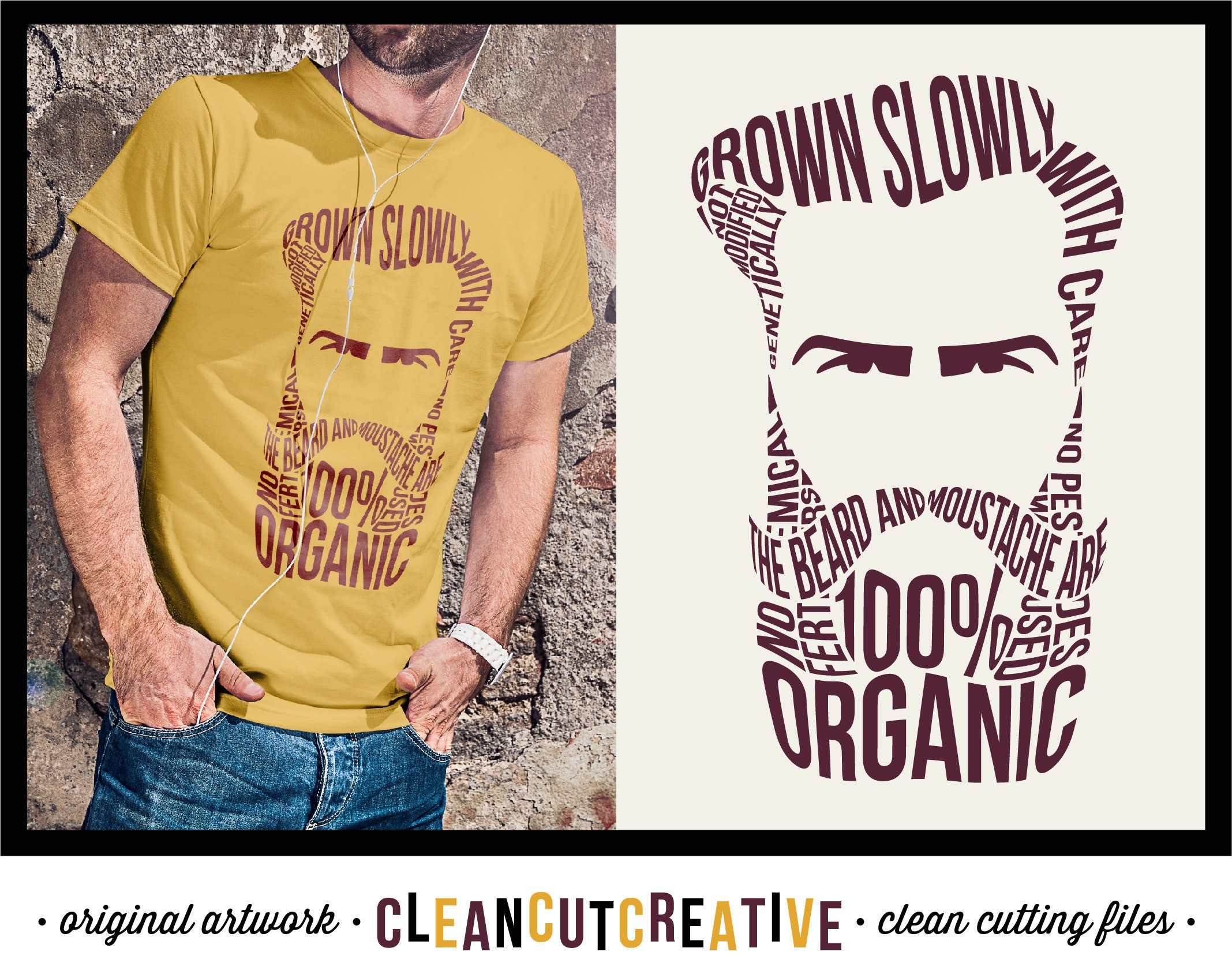 Download Funny hipster Organic Beard Design SVG DXF EPS Png