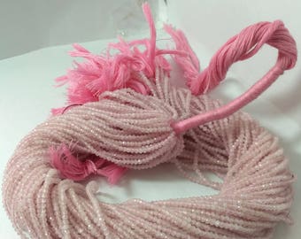 AAA 100% Natural Micro Rose Quartz Faceted Rondelle Beads 2-2.5mm | Tiny Rose Quartz | Micro Rose Quartz | Rose Quartz Beads| Natural Beads