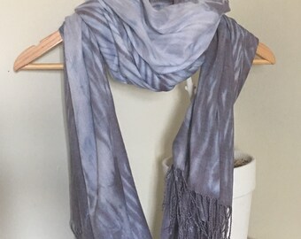 Grey shibori scarf