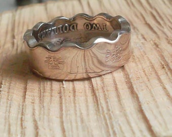 Hong Kong Two Dollar Coin Ring - Men or Women Jewelry