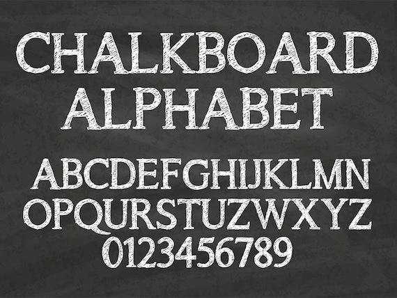 Chalkboard Alphabet Clip Art Graphic ABC Letters Numbers