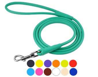 Dog Leash, Dog Lead, Leather Dog Leash, Rolled Leather Dog Leash, Pet Leash, Rope Dog Leash
