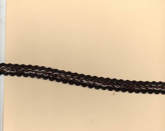 2 m Brown braid with lines ecru for upholstery or garment 60 wide 1.5 cm