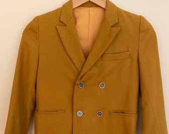 1950's Boy's Mustard Double Breasted Wool Jacket