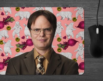Dwight Schrute the Office Mouse Pad Dab Mat the Office tv show gifts Bears Beets Battlestar Galactica coworker gifts Dunder Mifflin