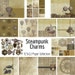 Digital Paper 8.5x11 INSTANT DOWNLOAD 13 Pack Steampunk Charms Collection Vintage Industrial Grunge Victorian