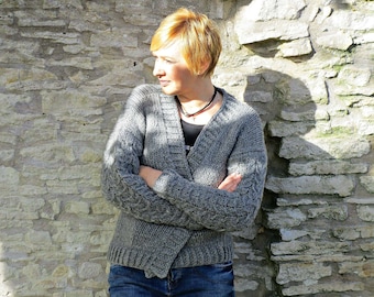 Chunky knit cardigan Knitted cardigan Oversized cardigan Clothing-gift Knit jacket coat Loose fit cardigan Slouchy cardigan Cable knit coat