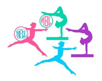 Gymnast Monogram Set SVG, Studio 3, DXF, PS, Ai and Pdf Cutting Files for Electronic Cutting Machines