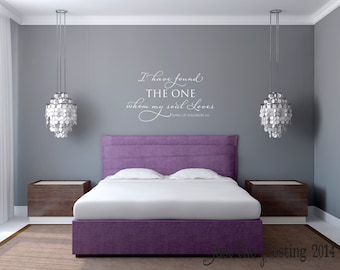 Song of Solomon Vinyl Wall Decal - Scripture Wall Decal- I have found the one Bedroom Decal- Wedding Decal Gift