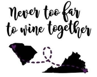 Best Friend Wine Glass Decal | Wine Together | Set of Two