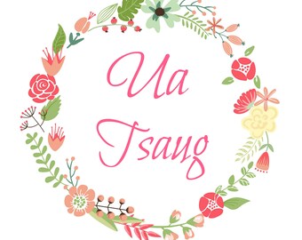 Ua Tsaug, Hmong, Thank you, card, art, diy, digital, printable