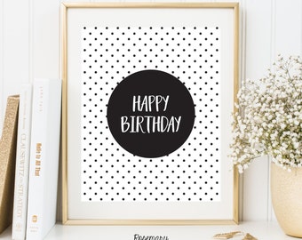 Happy Birthday Printable, birthday decor, happy birthday sign, Birthday party decorations, Birthday Printable Banner, 8x10 Instant Download