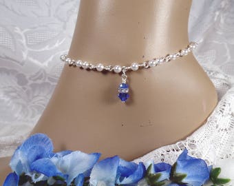 Something Blue Anklet Bridal Anklet Swarovski Anklet Something Blue for Bride Wedding Jewelry Bridal Shower Gift