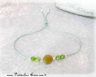 MOSS agate and sterling silver bracelet