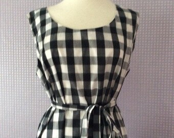 Gingham check pinafore dress
