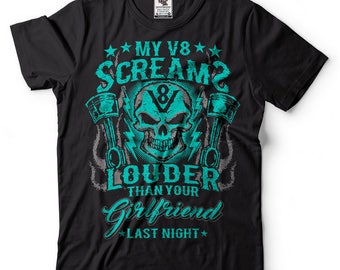 Car Enthusiast T-shirt Funny Car lover V8 Engine American Muscle Car T-shirt Funny T-shirt Tee Gift T-shirt Birthday Gift T-shirt
