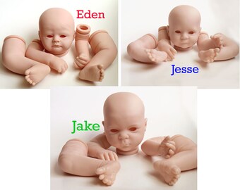 Large Newborn Reborn Doll Blank Kit for 20" to 22", Various
