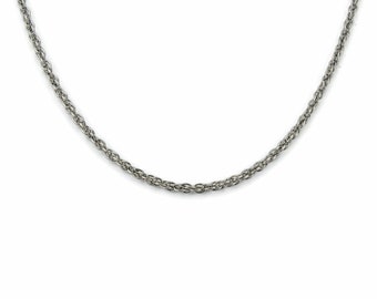 Double Rope Titanium Chain Necklace, Pure Titanium Chain Necklace for Sensitive Skin, Hypoallergenic and Nickel Free Titanium Necklace