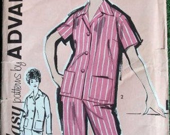 1960s Advance 2735 Misses Pajamas or Nightshirt Pattern Womens Vintage Sewing Pattern Size 12 Bust 32 UNCUT