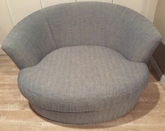 Blue Herringbone Pit Chair